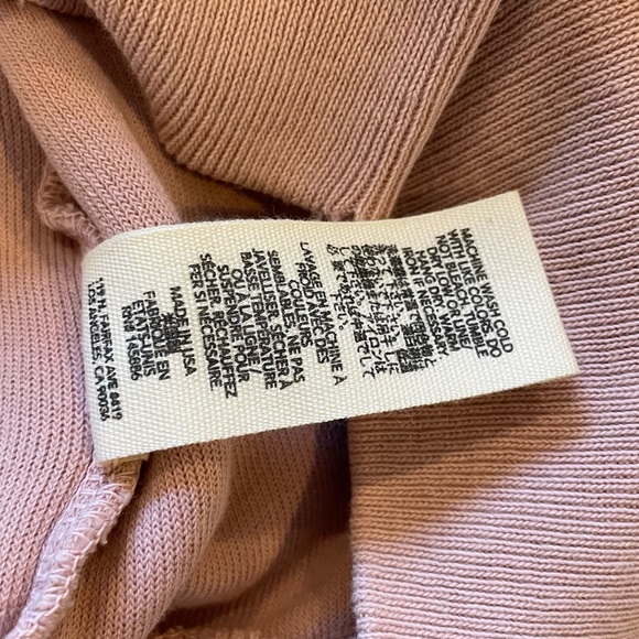 The GREAT. 3/4 Sleeve Sweatshirt Oversized Puff Distressed Rose Size 2 Medium - Picture 7 of 10